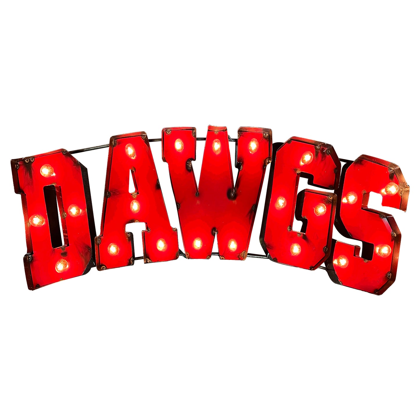 University of Georgia "Dawgs" Lighted Recycled Metal Wall Decor