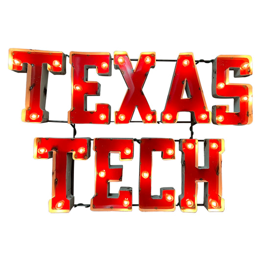 Texas Tech University "Texas Tech" Lighted Recycled Metal Wall Decor
