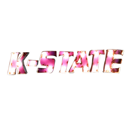 Kansas State "K-State" Lighted Recycled Metal Wall Decor