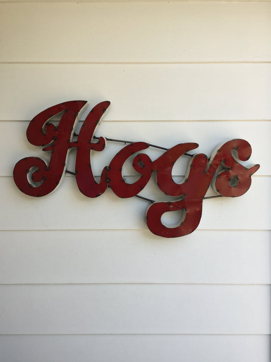 University of Arkansas "Hogs" Recycled Metal Wall Decor