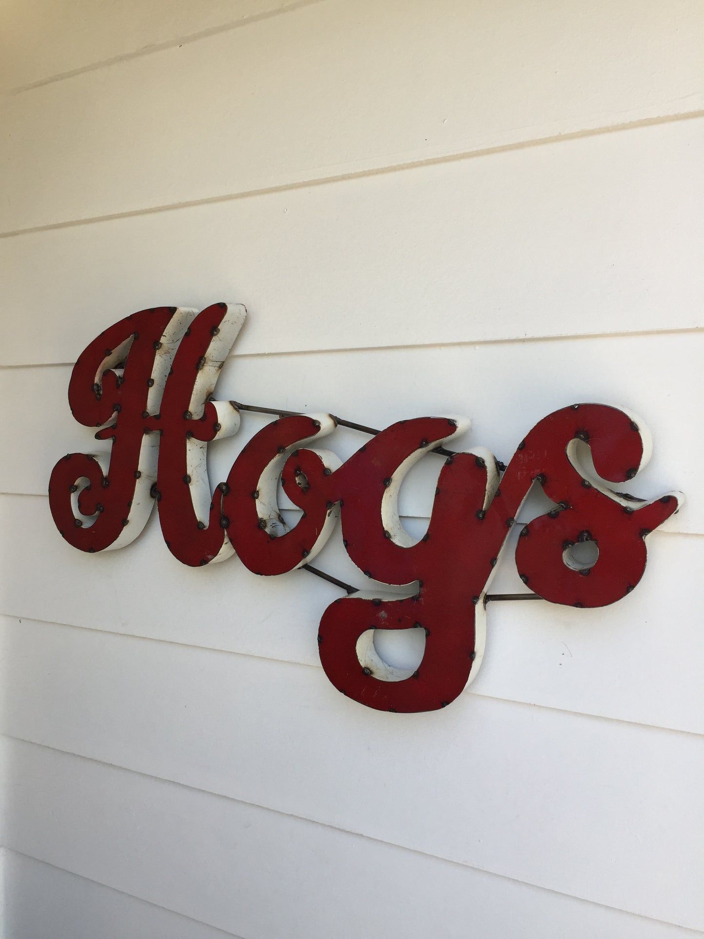 University of Arkansas "Hogs" Recycled Metal Wall Decor