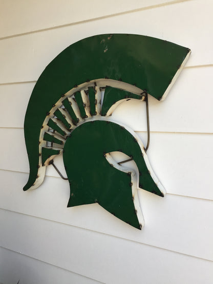Michigan State Spartan Head Recycled Metal Wall Decor
