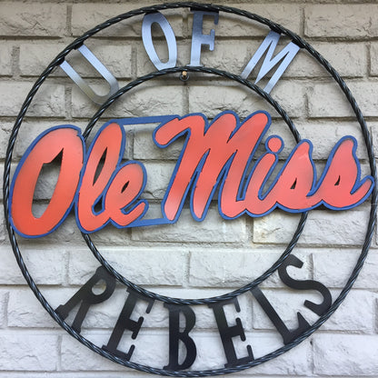 University of Mississippi Ole Miss Rebels Wrought Iron Wall Decor