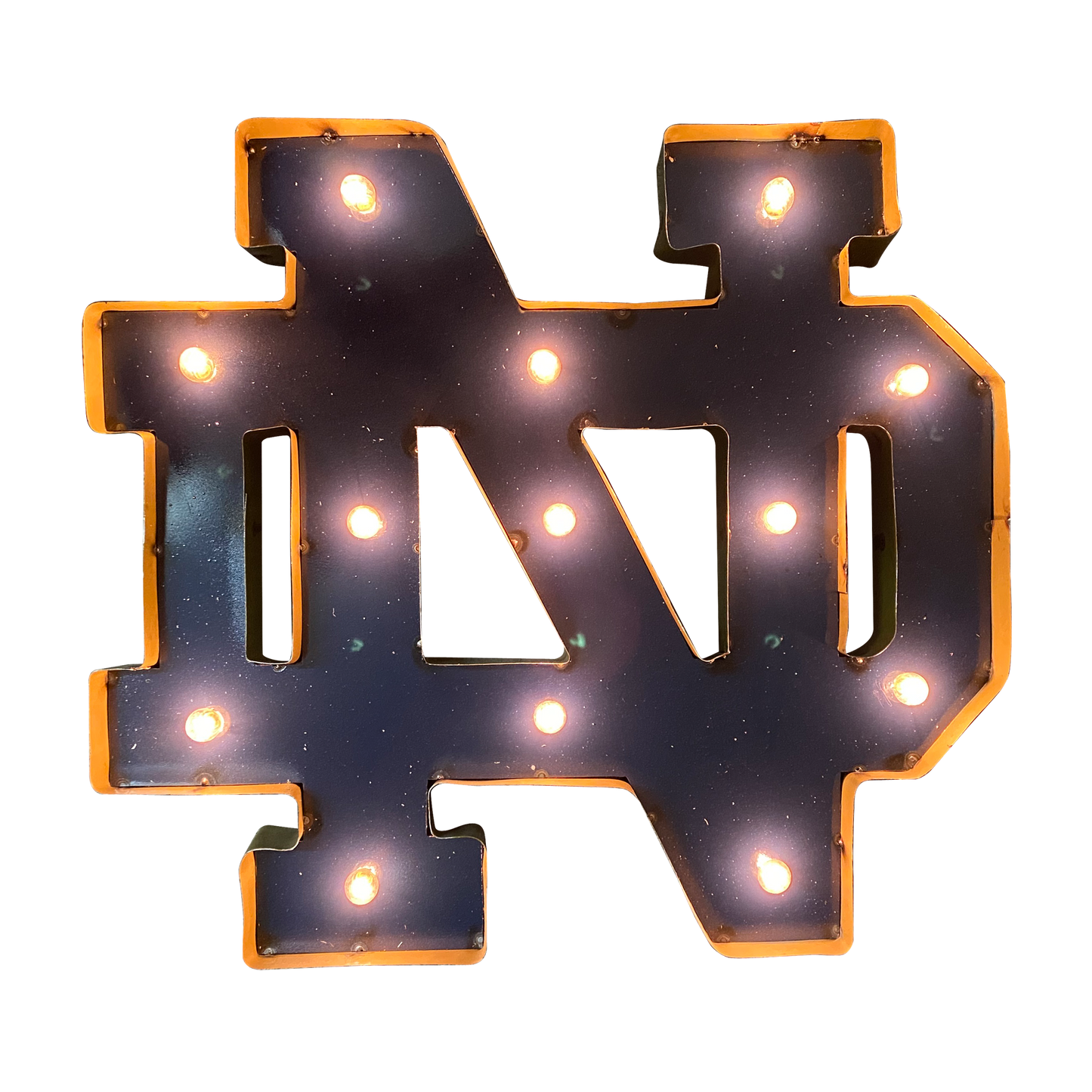 University of Notre Dame "ND" Lighted Recycled Metal Wall Decor