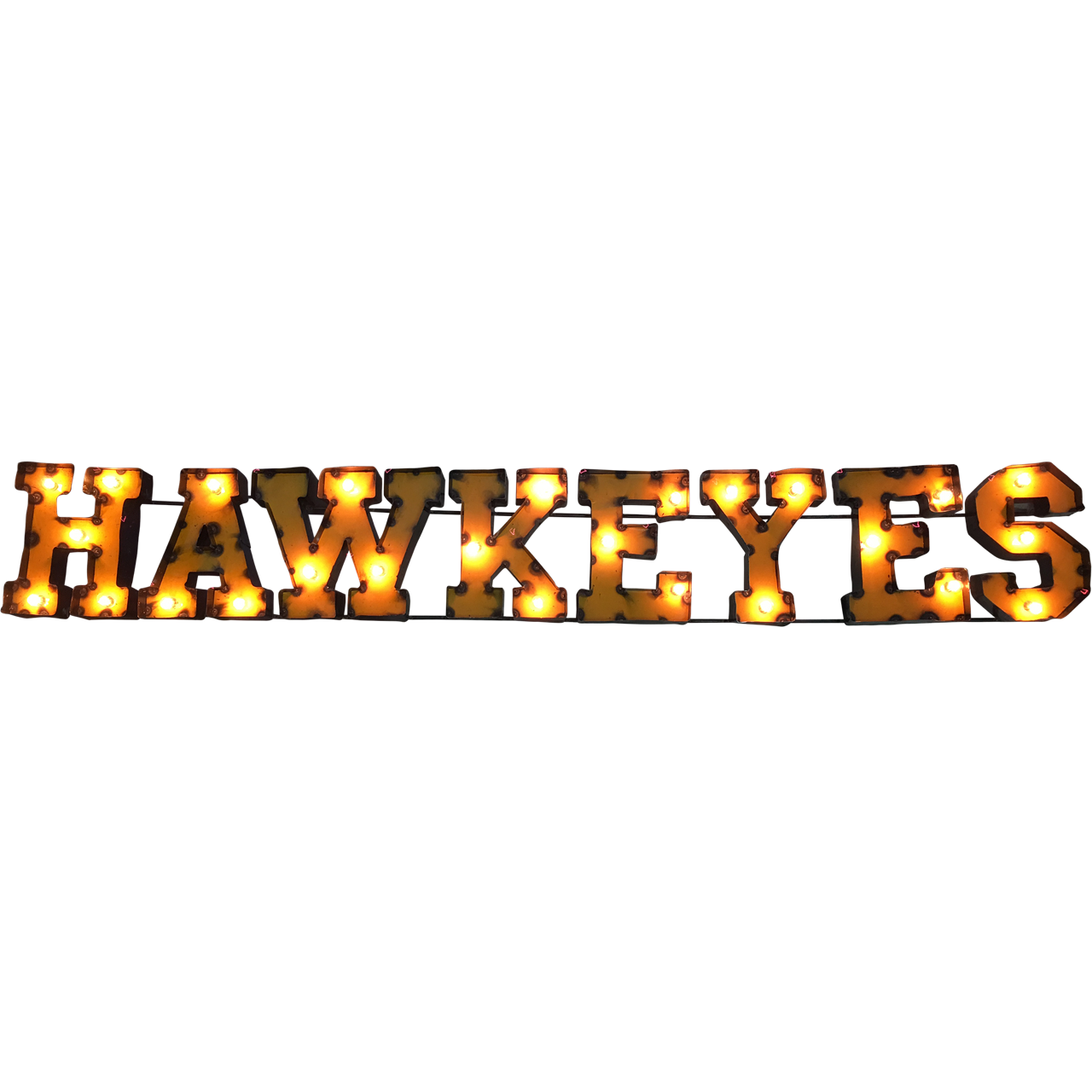 Iowa "Hawkeyes" Lighted Recycled Metal Wall Decor