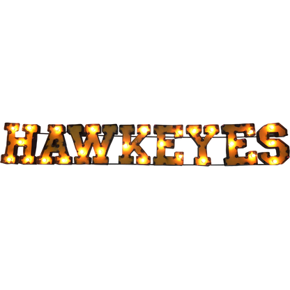 Iowa "Hawkeyes" Lighted Recycled Metal Wall Decor