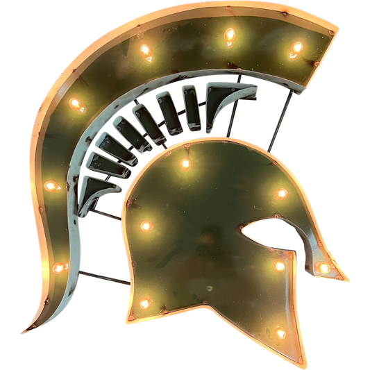 Michigan State Spartans Head Lighted Recycled Metal Wall Decor