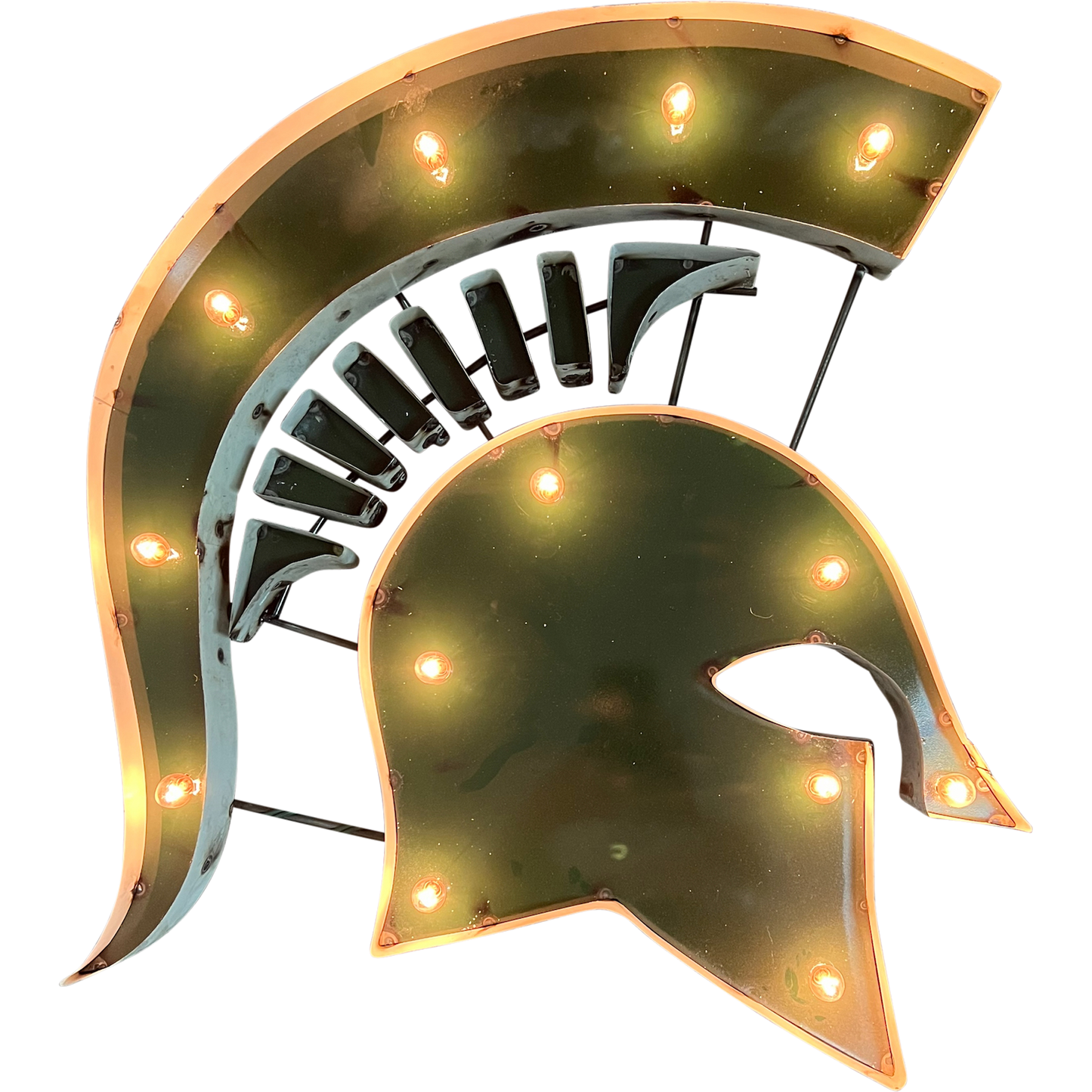 Michigan State Spartans Head Lighted Recycled Metal Wall Decor