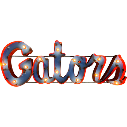 University of Florida "Gators" Lighted Recycled Metal Wall Decor