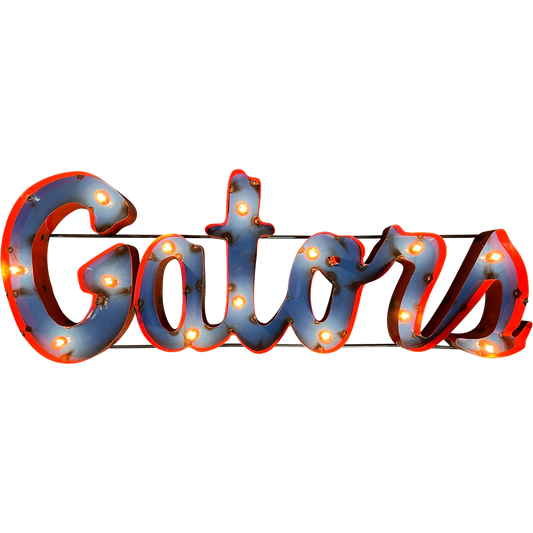 University of Florida "Gators" Lighted Recycled Metal Wall Decor