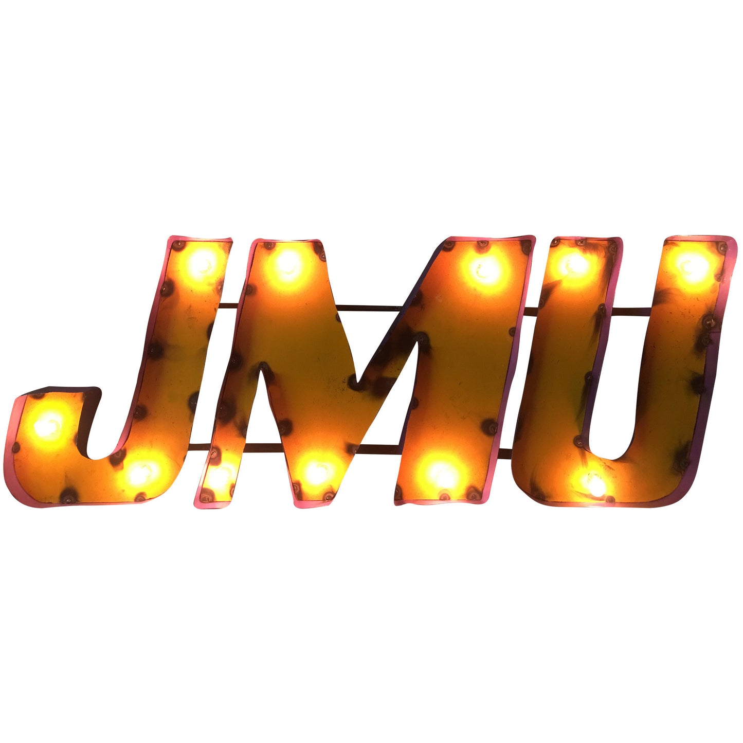 James Madison University "JMU" Lighted Recycled Metal Wall Decor