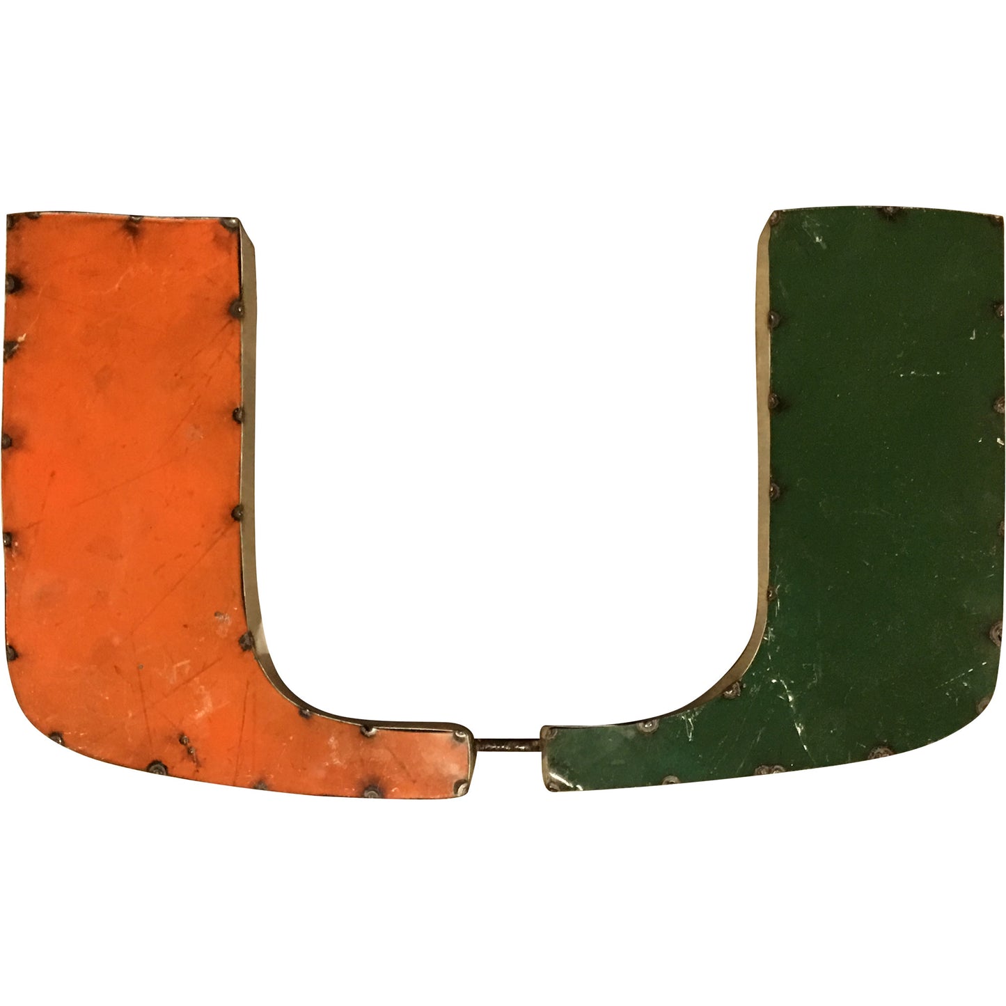 University of Miami "U" Logo Recycled Metal Wall Decor