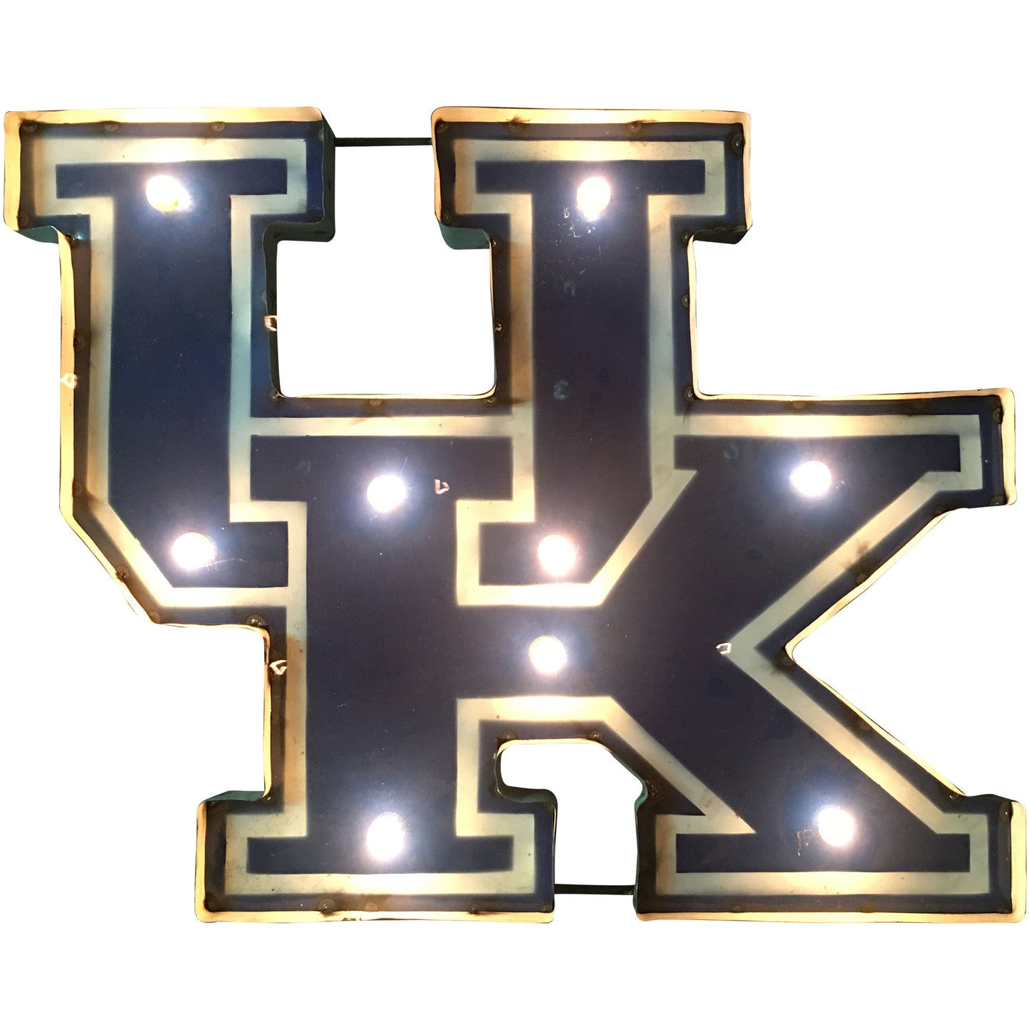 University of Kentucky "UK" Lighted Recycled Metal Wall Decor