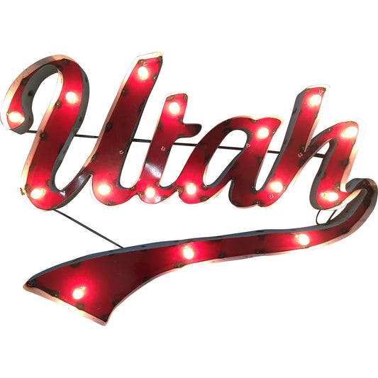 University of Utah "Utah" Lighted Recycled Metal Wall Decor