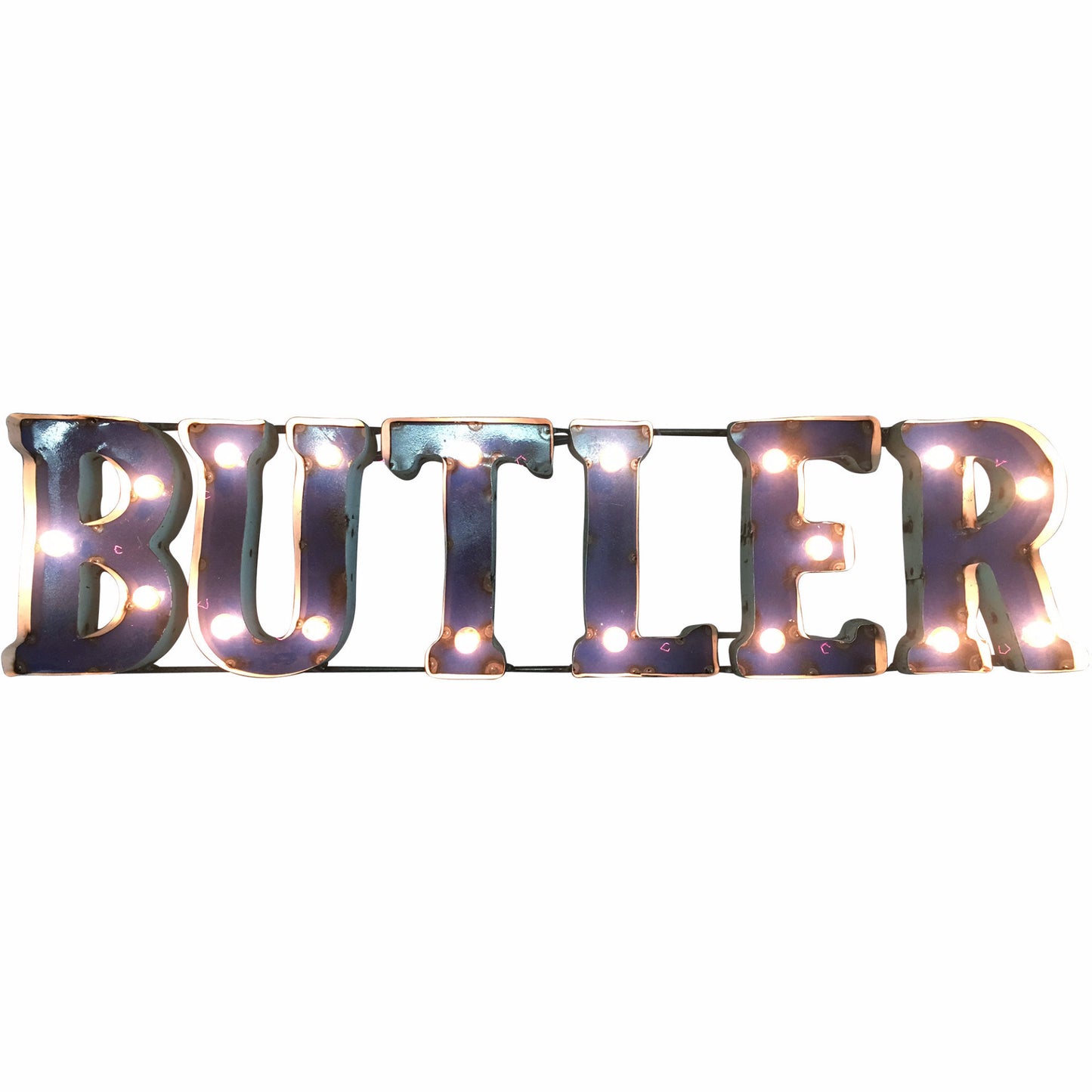 Butler University "Butler" Lighted Recycled Metal Wall Decor