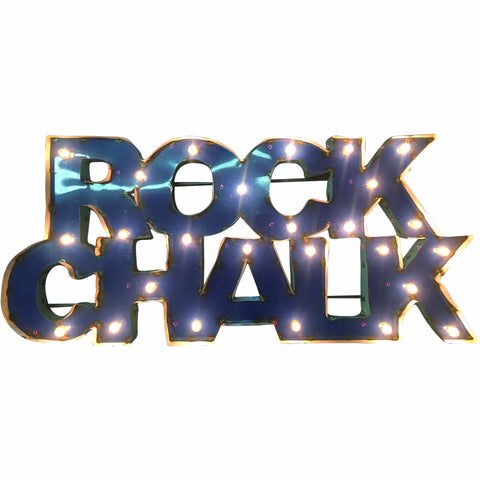 University of Kansas "Rock Chalk" Lighted Recycled Metal Wall Decor