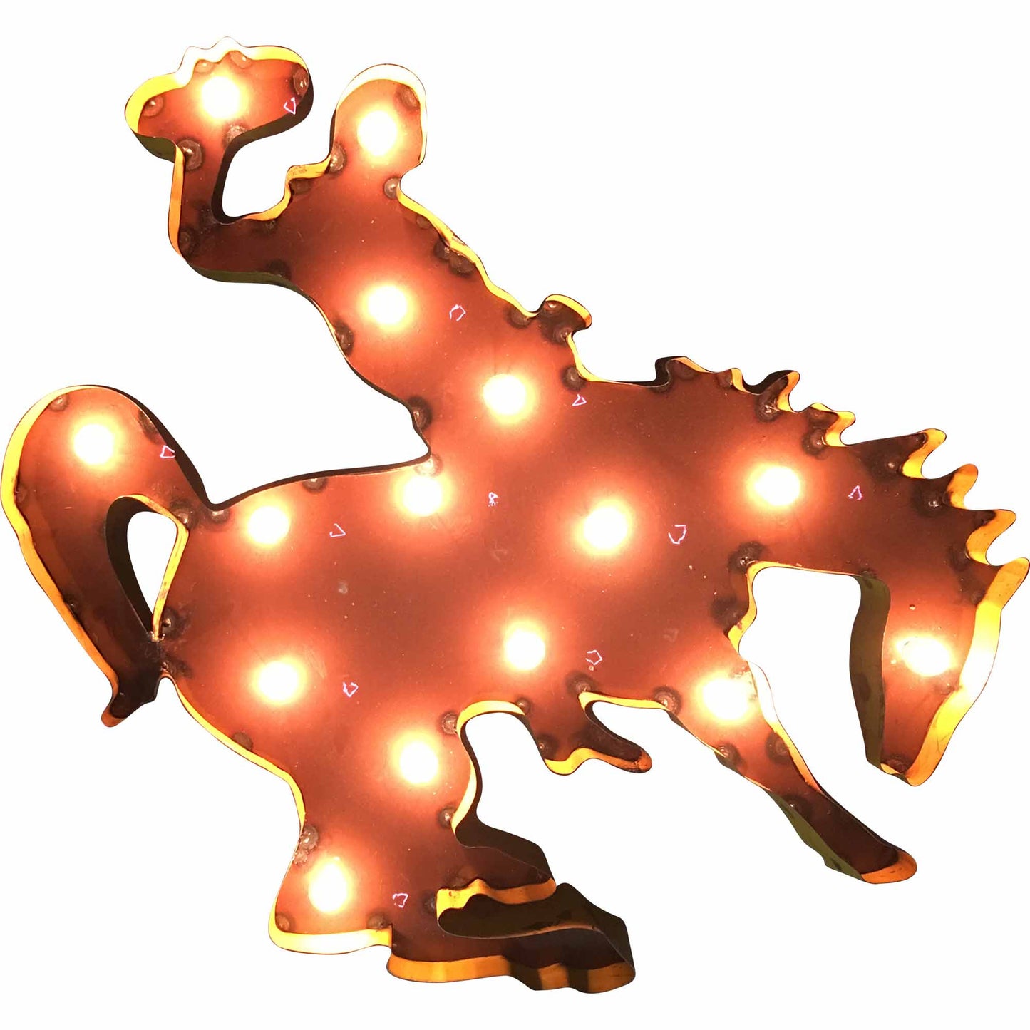 University of Wyoming Mascot Lighted Recycled Metal Wall Decor