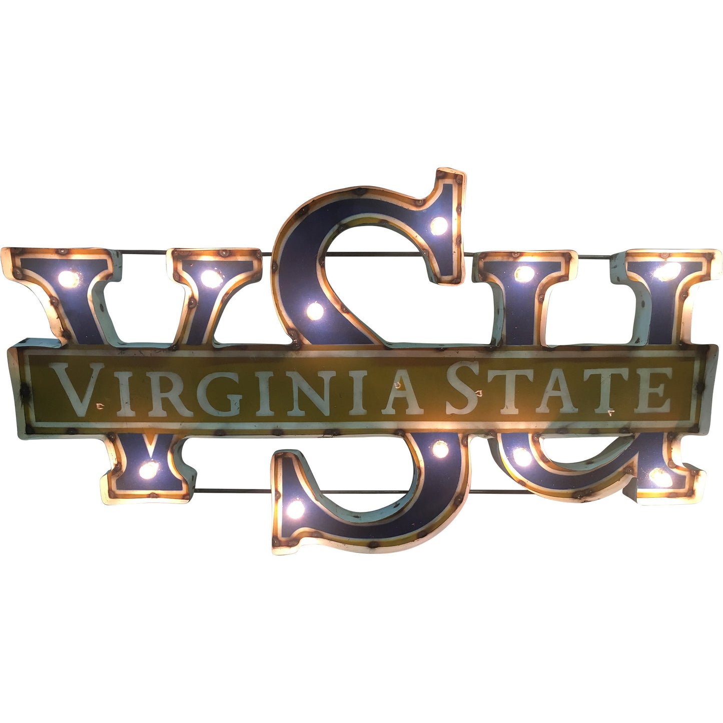 Virginia State University "VSU" Lighted Recycled Metal Wall Decor
