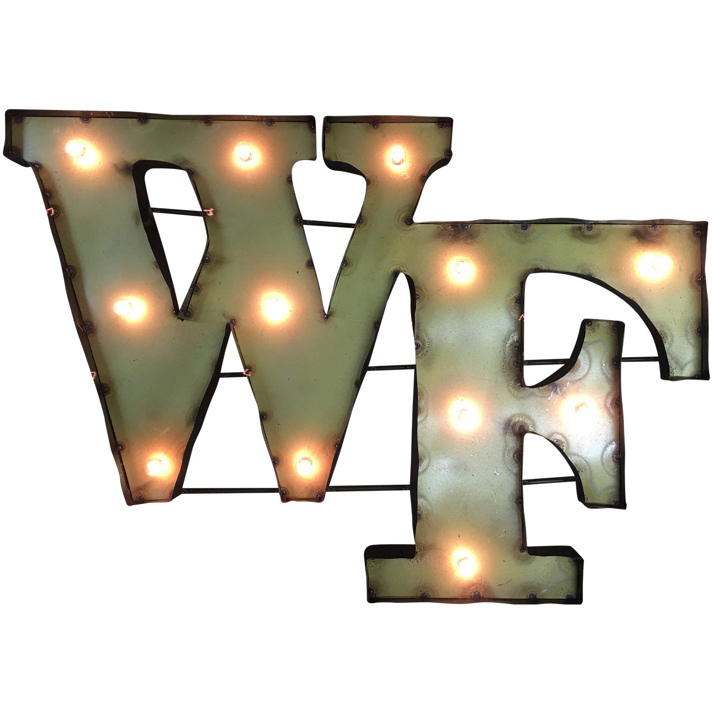 Wake Forest "WF" Lighted Recycled Metal Wall Decor