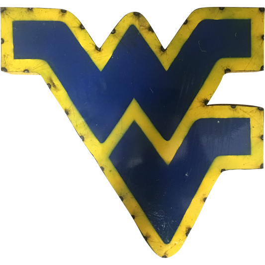 West Virginia "WV" Logo Recycled Metal Wall Decor