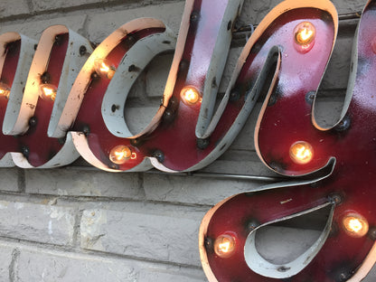 Texas A&M "Howdy" Lighted Recycled Metal Decor